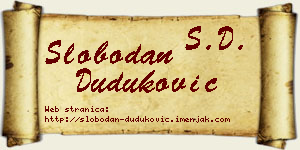 Slobodan Duduković vizit kartica